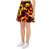 ThatXpression Fashion Red Yellow Black Camo Themed Skirt