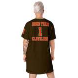 ThatXpression Plus Size Home Team Cleveland Jersey Themed T-shirt dress