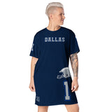 ThatXpression Home Team Dallas Jersey Themed T-shirt dress
