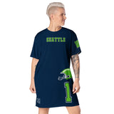 ThatXpression Home Team Seattle Jersey Themed T-shirt dress