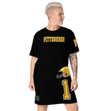 ThatXpression Home Team Pittsburgh Jersey Themed T-shirt dress