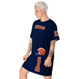 ThatXpression Home Team Chicago Jersey Themed T-shirt dress