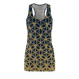 ThatXpression Fashion B2S Navy Gold Designer Tunic Racerback Dress