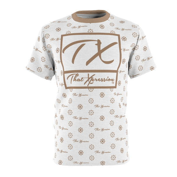 ThatXpression Fashion's Elegance Collection White and Tan Boxed Shirt