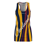 ThatXpression Fashion Navy Gold Enlarged Cleveland Racerback Dress