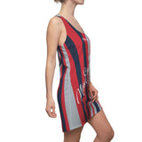 ThatXpression Fashion Navy Red Gray Enlarged New England Racerback Dress