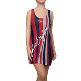ThatXpression Fashion Navy Red Gray Enlarged New England Racerback Dress