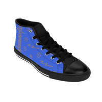 ThatXpression Fashion's Elegance Collection Royal and Tan Men's High-top Sneakers