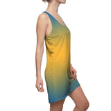 ThatXpression Fashion B2S Teal Gold Designer Tunic Racerback Dress