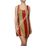 ThatXpression Fashion Red Gold Enlarged San Francisco Print Racerback Dress