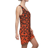 ThatXpression Fashion B2S Orange Black Designer Tunic Racerback Dress