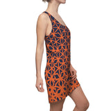 ThatXpression Fashion B2S Blue Orange Designer Tunic Racerback Dress