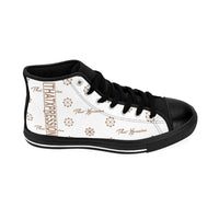 ThatXpression Fashion's Elegance Collection White and Tan Women's High-top Sneakers