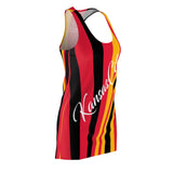 ThatXpression Fashion Gold Black Red Enlarged Kansas City Striped Racerback Dress