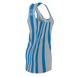 ThatXpression Fashion Blue Gray Enlarged Detroit Racerback Dress