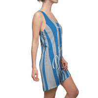 ThatXpression Fashion Blue Gray Enlarged Detroit Racerback Dress