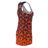ThatXpression Fashion B2S Orange Navy Designer Tunic Racerback Dress