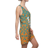 ThatXpression Fashion D'Cut Miami Orange Teal Designer Tunic Racerback