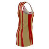ThatXpression Fashion Red Gold Enlarged San Francisco Print Racerback Dress