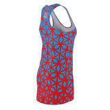 ThatXpression Fashion B2S Red Teal Designer Tunic Racerback Dress