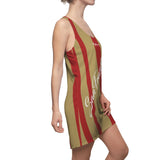 ThatXpression Fashion Red Gold Enlarged San Francisco Print Racerback Dress