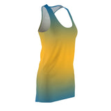 ThatXpression Fashion B2S Teal Gold Designer Tunic Racerback Dress