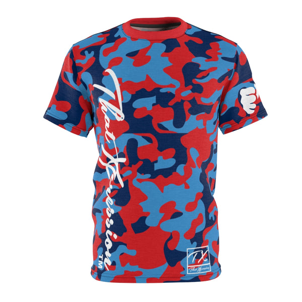 ThatXpression Fashion Navy Blue Red Ultimate Camo Themed Unisex T-shirt XZ3T