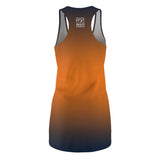ThatXpression Fashion B2S Orange Blue Designer Tunic Racerback Dress