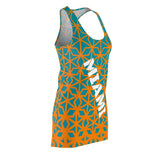 ThatXpression Fashion D'Cut Miami Orange Teal Designer Tunic Racerback