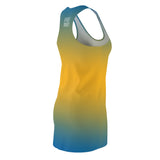 ThatXpression Fashion B2S Teal Gold Designer Tunic Racerback Dress