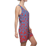 ThatXpression Fashion B2S Red Teal Designer Tunic Racerback Dress
