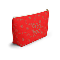ThatXpression Fashion's Elegance Collection Red and Tan Accessory Pouch