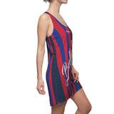 ThatXpression Fashion Navy Red Enlarged Buffalo Racerback Dress