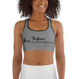 ThatXpression Fashion Gym Fitness Barbell Takeover Grey Gym Workout Sports Bra