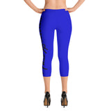 Women's Gym Fit or Casual Capri Leggings Blue/Black by ThatXpression - ThatXpression
