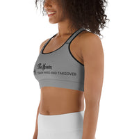 ThatXpression Fashion Gym Fitness Barbell Takeover Grey Gym Workout Sports Bra