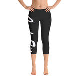 Women's Black White Gym Training Cycle Fit Capri by ThatXpression - ThatXpression