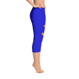 Capri Leggings Blue/Orange by ThatXpression - ThatXpression