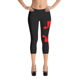 Capri Leggings Black/Red by ThatXpression - ThatXpression