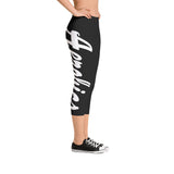 Women's Aerobic Gym Fitness Black / White Capri by ThatXpression