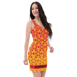 Ladies all over elegant casual fitted print dress