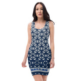 ThatXpression Blue And Gray Diamond Dallas Fan Fitted Dress