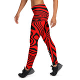 ThatXpression Fashion Fitness Black and Red Falcons Theme Swirl Leggings