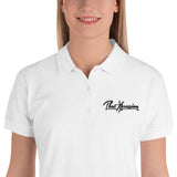 ThatXpression Fashion Fitness Stylized Black Embroidered Women's Polo Shirt