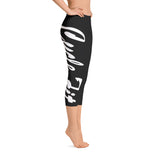 Women's Black White Gym Training Cycle Fit Capri by ThatXpression