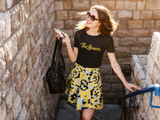 ThatXpression Fashion Yellow Black Camo Themed Skirt