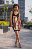 Ladies all over elegant casual fitted print dress