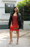 Ladies all over elegant casual fitted print dress