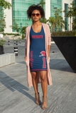 Ladies all over elegant casual fitted print dress