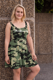 ThatXpression Fashion Camo Themed Skater Dress